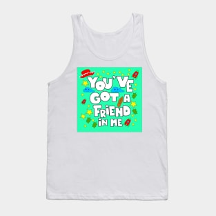 Got a friend with toys and fun graphic tees ecopop in green Tank Top